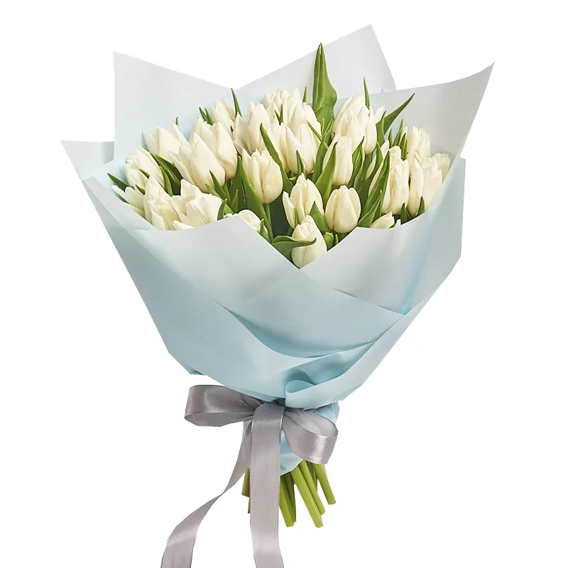Букет из 35 белых тюльпанов