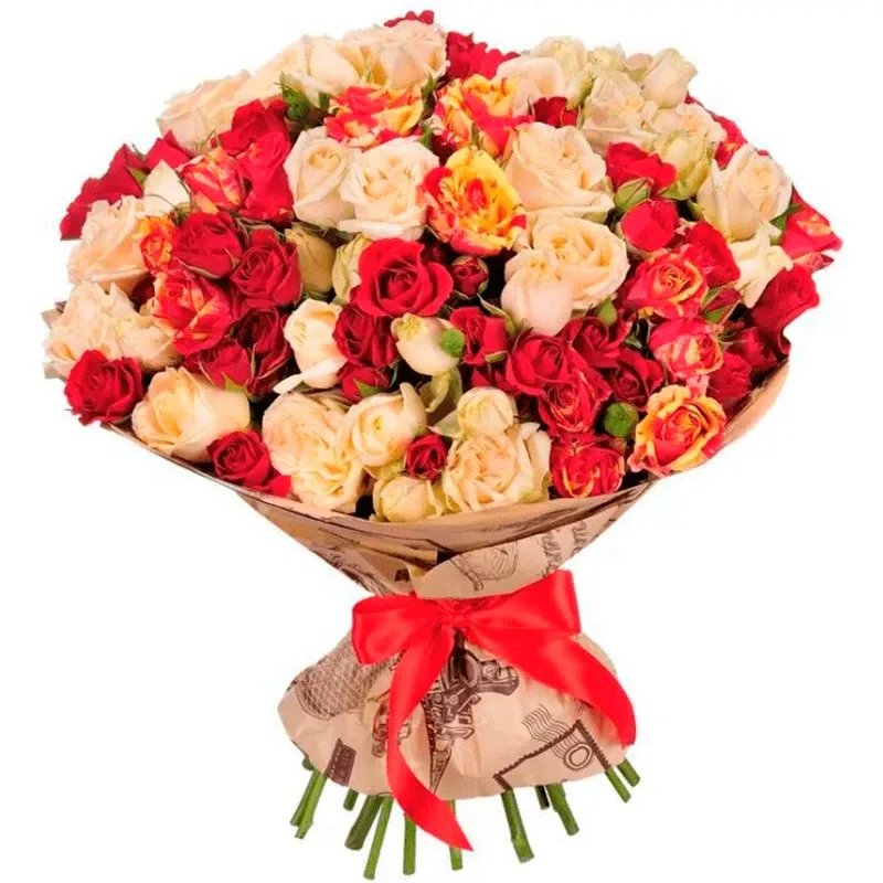 Букет из кустовой розы «Магия радости»